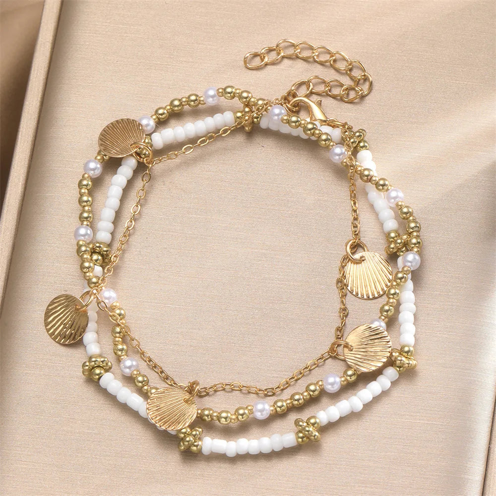 4Pcs Gold Anklet Set