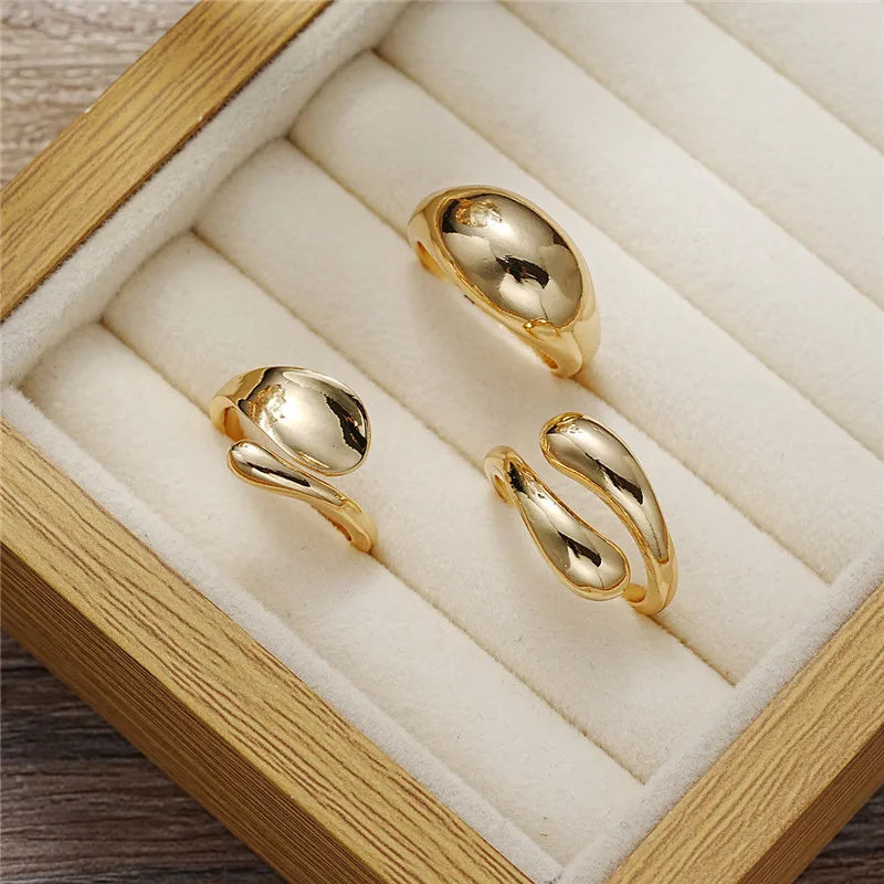3Pcs Gold Rings Set