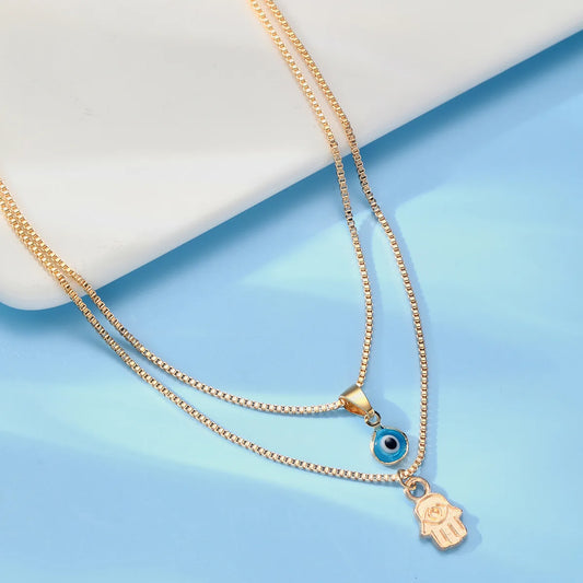 Evil Eyes Pendant Necklace