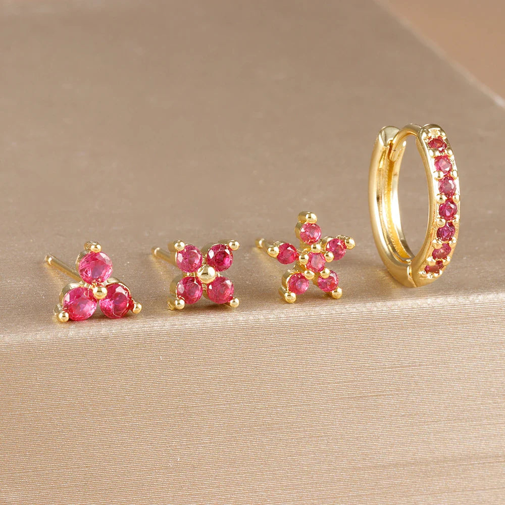 Flower Earrings Set 